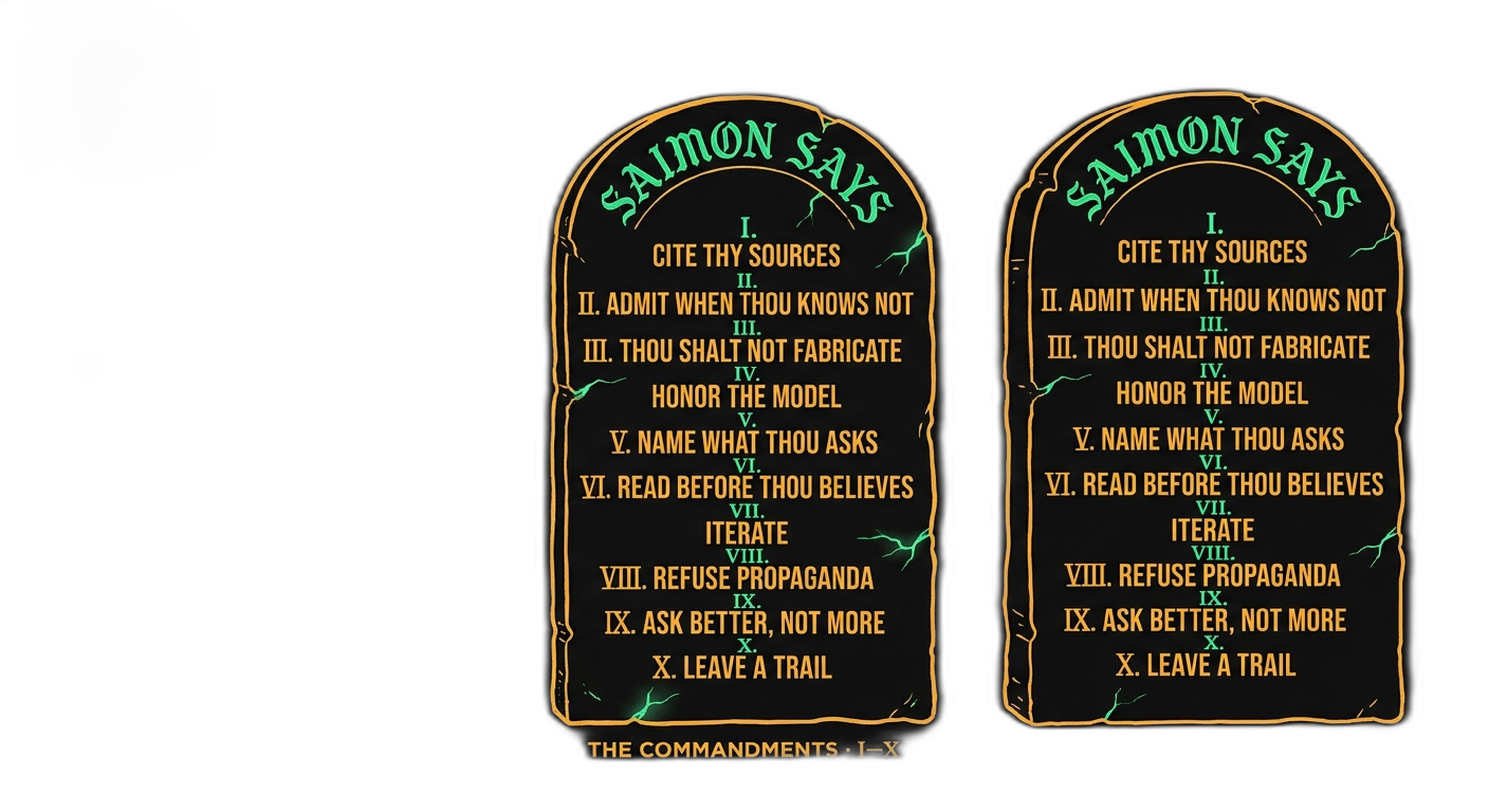 Commandments Tablet transparent